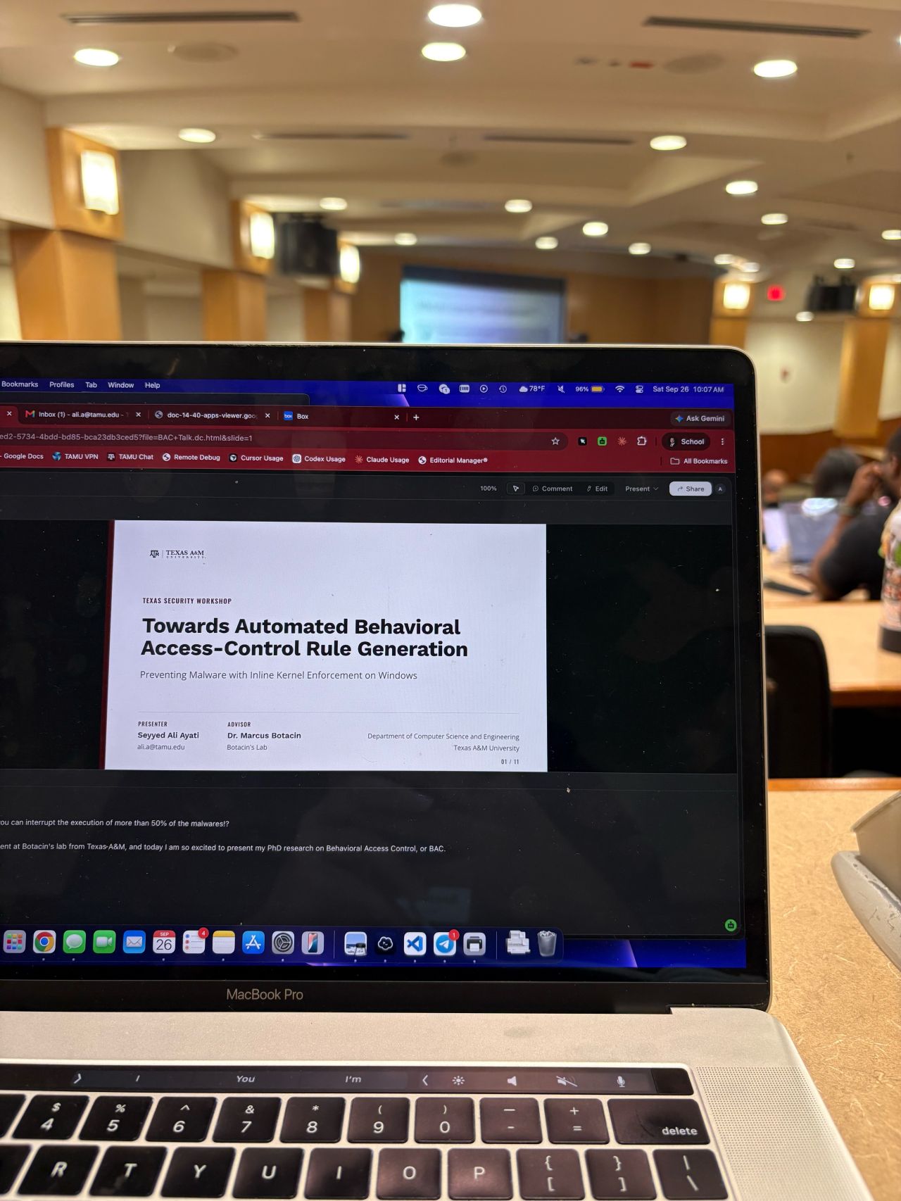 Title slide of the presentation